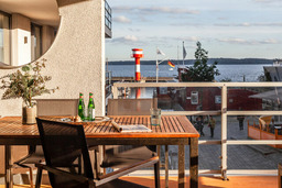 Apartment 5 - "am Yachthafen 5", Apartmenthaus Hafenspitze, - Blickrichtung offenes Meer/Strandpromenade