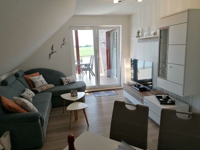 Ferienwohnung in Brenkenhagen - Ostseebrise 17 - Blick zur Dachterrasse